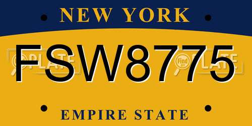 FSW8775 New York License Plate