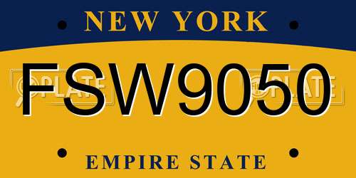 FSW9050 New York License Plate