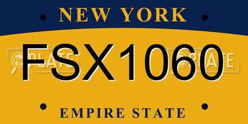 FSX1060 New York License Plate