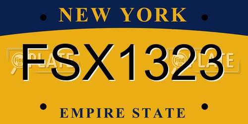 FSX1323 New York License Plate