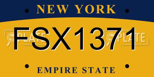 FSX1371 New York License Plate