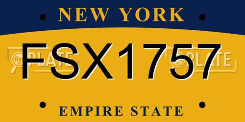 FSX1757 New York License Plate