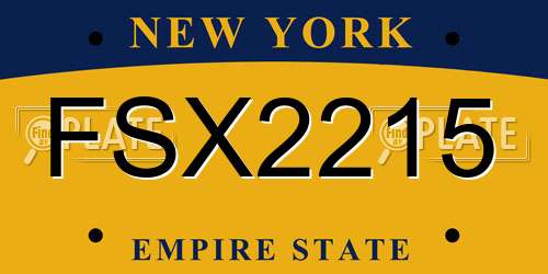 FSX2215 New York License Plate