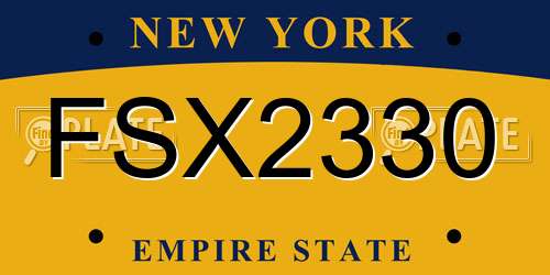 FSX2330 New York License Plate