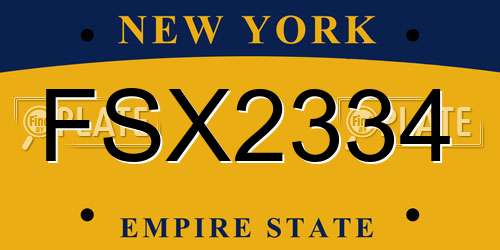 FSX2334 New York License Plate