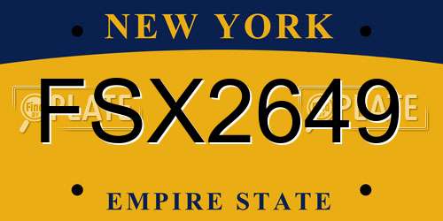 FSX2649 New York License Plate
