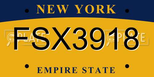 FSX3918 New York License Plate