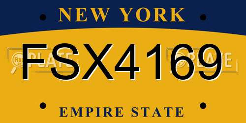 FSX4169 New York License Plate