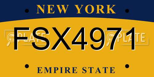 FSX4971 New York License Plate