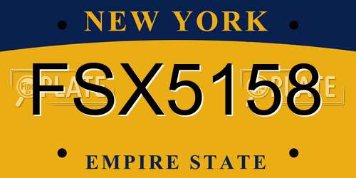 FSX5158 New York License Plate