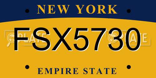 FSX5730 New York License Plate