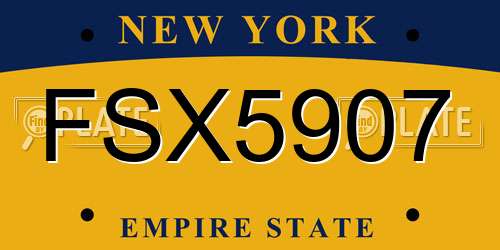 FSX5907 New York License Plate