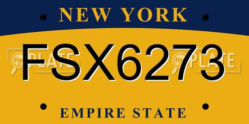 FSX6273 New York License Plate