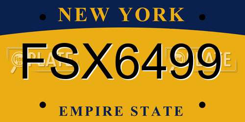 FSX6499 New York License Plate