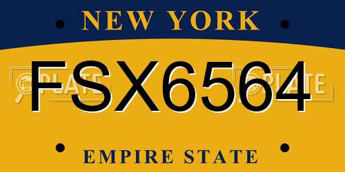 FSX6564 New York License Plate