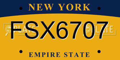 FSX6707 New York License Plate