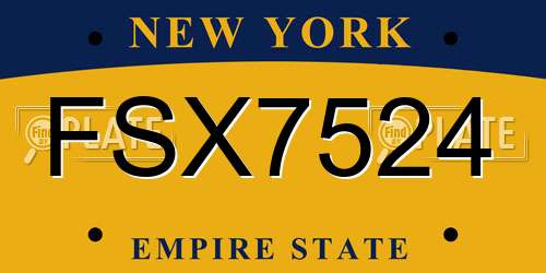 FSX7524 New York License Plate