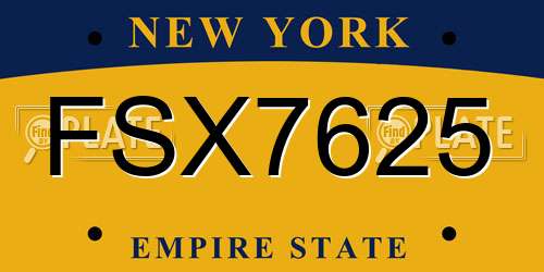 FSX7625 New York License Plate