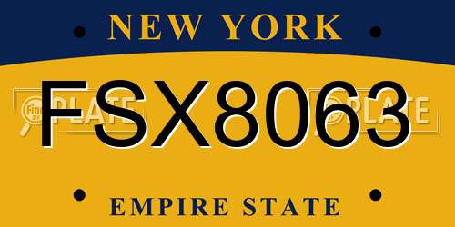 FSX8063 New York License Plate