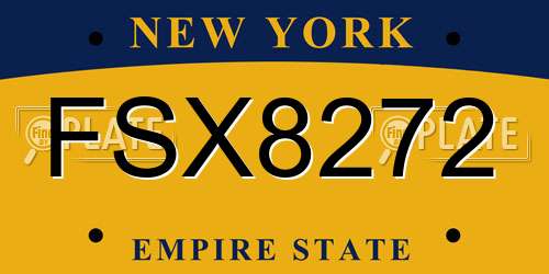 FSX8272 New York License Plate