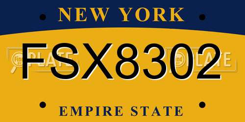 FSX8302 New York License Plate