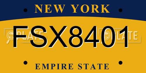 FSX8401 New York License Plate