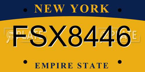 FSX8446 New York License Plate