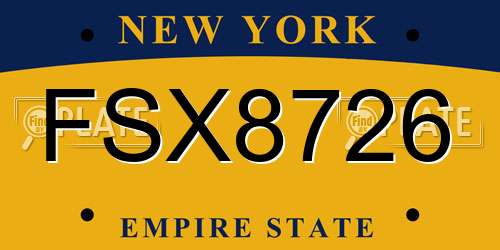 FSX8726 New York License Plate