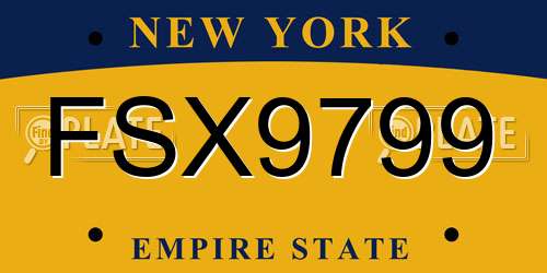 FSX9799 New York License Plate