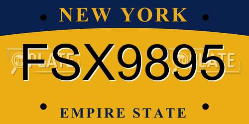 FSX9895 New York License Plate