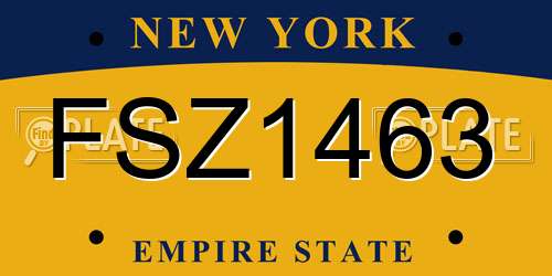 FSZ1463 New York License Plate