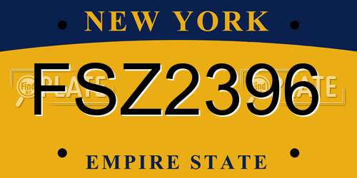 FSZ2396 New York License Plate