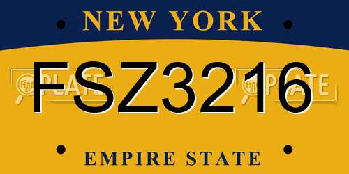 FSZ3216 New York License Plate