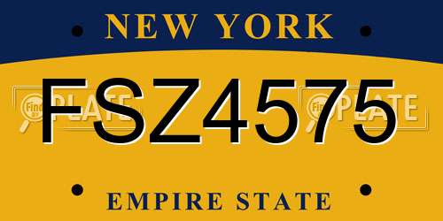 FSZ4575 New York License Plate