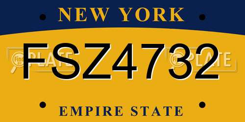 FSZ4732 New York License Plate
