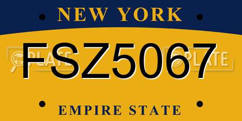 FSZ5067 New York License Plate