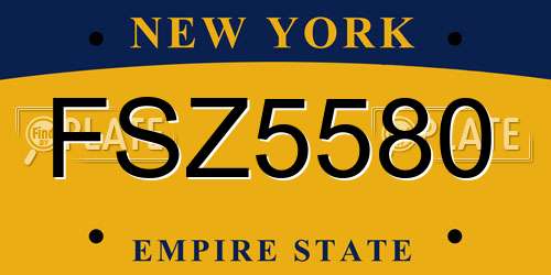 FSZ5580 New York License Plate