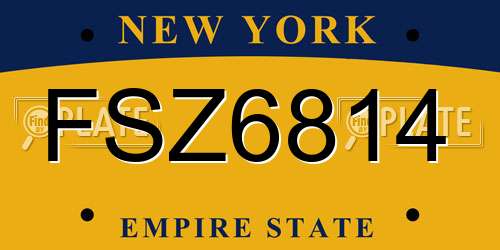 FSZ6814 New York License Plate