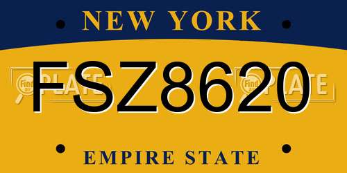 FSZ8620 New York License Plate