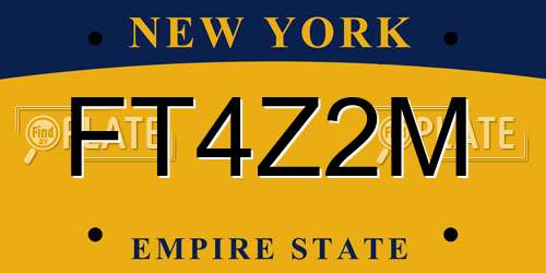 FT4Z2M New York License Plate