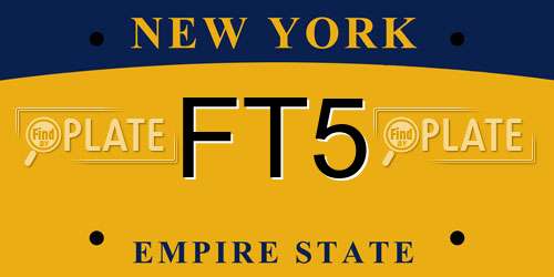 FT5 New York License Plate