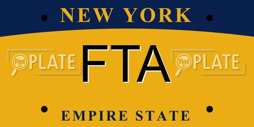 FTA New York License Plate