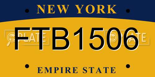 FTB1506 New York License Plate