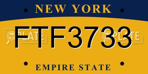 FTF3733 New York License Plate