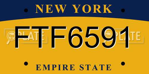 FTF6591 New York License Plate
