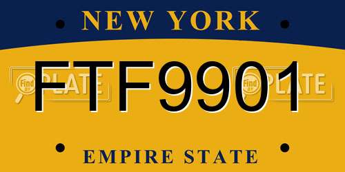 FTF9901 New York License Plate
