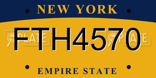 FTH4570 New York License Plate