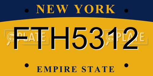 FTH5312 New York License Plate