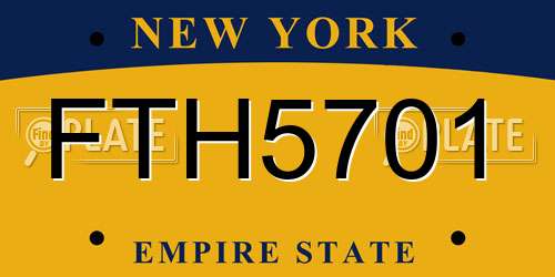 FTH5701 New York License Plate