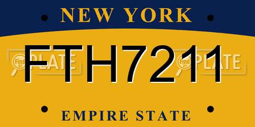 FTH7211 New York License Plate